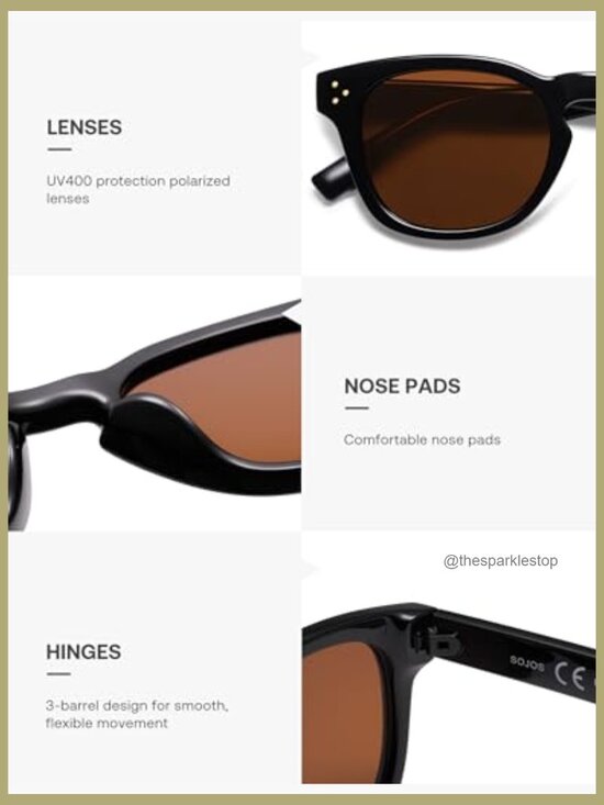 Retro Vintage Polarized Sunglasses, Square Panto Style, UV400 Protection main image 5